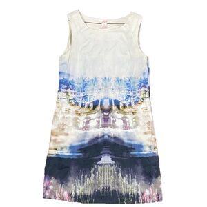 Joe Fresh Photo‎ Print Stretch Cotton Sleeveless Shift Dress Sz 8 Artwear